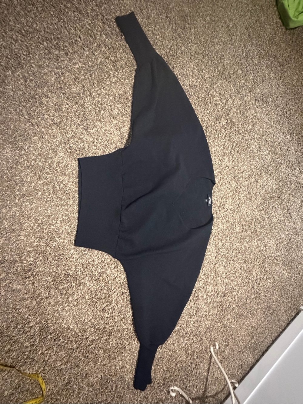 Express Black Dolman Sleeve Cropped knit top